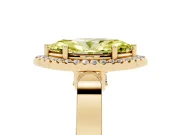 Marquise Halo Engagement Ring Setting for a Fancy Yellow Lab-Grown Diamond | Pavé Panel Shoulders | Yellow Gold