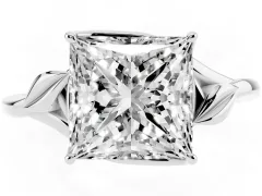 Princess Cut Diamond Solitaire Ring Set in Silver with Polished Twist Band