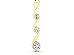 Three-Stone Round Diamond Twist Pendant Set in Yellow gold with Prong Setting