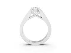Marquise Cut Diamond Solitaire Ring Set in Platinum with Channel-Set Accent Stones and Prong Setting