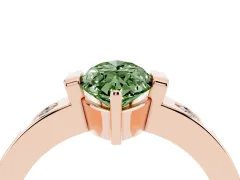 Fancy Green Marquise Cut Diamond Channel-Set Band Ring Set in Rose gold with Bezel Prong Setting