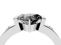 Fancy Black Heart Cut Diamond Channel-Set Band Ring Set in Platinum with Bezel Prong Setting