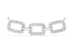Pavé Cushion Link Pendant Set in Silver with Shared Prong Setting