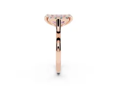 Fancy Pink Emerald Cut Diamond Cluster Halo Solitaire Ring Set in Rose gold with Prong Setting