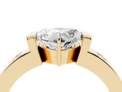 Heart Cut Diamond Channel-Set Band Ring Set in Yellow gold with Bezel Prong Setting