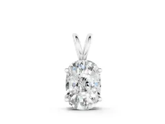 Old Mine Cushion Diamond Solitaire Pendant Set in Silver with Four-Prong Setting