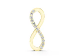 Infinity Pendant Set in Yellow gold with Round Brilliant Pavé Diamonds