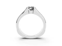 Fancy Black Pear Cut Diamond Bezel Solitaire Ring Set in White gold with Wide Band