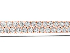 Round Diamond Pavé Box Chain Slider Bracelet Set in Rose gold