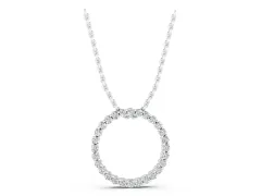 Round Diamond Eternity Pendant Set in White gold with Seamless Stone Circle