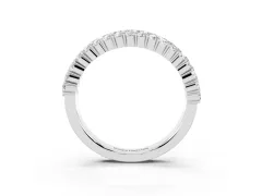 Round Diamond Checkerboard Pavé Promise Ring Set in White gold with Round Pavé Accents