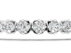 Round Diamond Tennis Bracelet Set in Silver with Box Chain and Basket Prong Setting