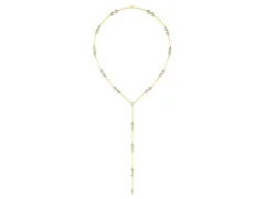 Pear Diamond Lariat Necklace Set in Yellow gold with Station Accents