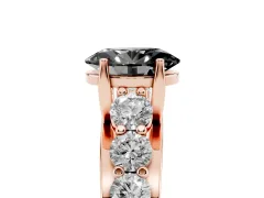Fancy Black Oval Cut Diamond Pavé Engagement Ring Set in Rose gold with Prong Setting