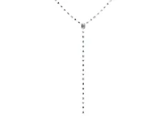 Mixed Shape Diamond Lariat Necklace Set in White gold with Station Accents