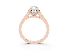 Pear Cut Diamond Solitaire Pavé Engagement Ring Set in Rose gold with Prong Setting
