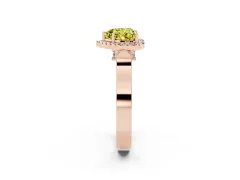 Fancy Yellow Heart Cut Diamond Halo Ring Set in Rose gold with Twist Band and Pavé Accents