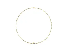 Marquise Diamond Riviera Necklace Set in Yellow gold with Flowing Stone Pattern