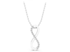 Infinity Pendant Set in White gold with Round Brilliant Pavé Diamonds