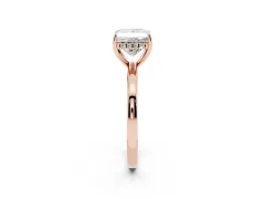 Princess Cut Diamond Solitaire Ring Set in Rose gold with Plain Band and Prong Setting