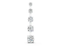 Vertical Bar Pendant Set in White gold with Prong-Set Round Diamonds