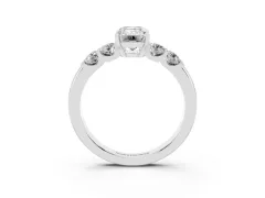 Emerald Cut Diamond Five-Stone Prong Set Engagement Ring Set in Platinum with Channel Band