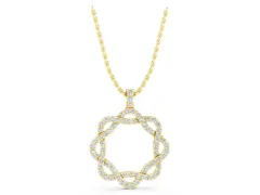 Round Diamond Pavé Infinity Pendant Set in Yellow gold with Prong Setting