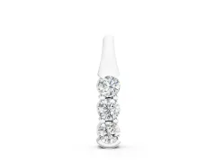 Four-Stone Round Diamond Channel-Set Pendant Set in Silver with Straight Row
