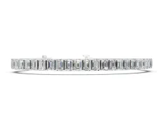 Emerald Cut Diamond Tennis Bracelet Set in White gold with Four-Prong Setting
