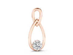 Round Solitaire Infinity Pendant Set in Rose gold with Bezel-Set Diamond