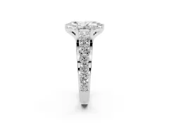 Marquise Cut Diamond Pavé Engagement Ring Set in White gold with Prong Setting