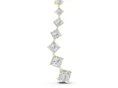 Princess Cut Diamond Graduated Pendant Set in Yellow gold with Four-Prong Stones