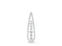 Teardrop Pavé Round Diamond Pendant Set in White gold with Elongated Prong-Set Frame