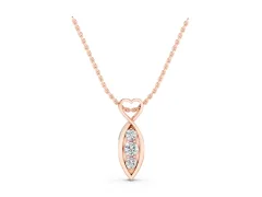 Infinity Heart Pendant Set in Rose gold with Prong-Set Round Diamonds