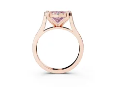 Fancy Pink Heart Cut Diamond Cluster Halo Solitaire Ring Set in Rose gold with Prong Setting