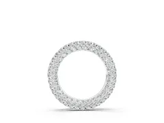 Round Pavé Diamond Circle Pendant Set in Silver with Full Stone Surface