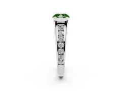 Fancy Green Cushion Cut Diamond Bezel-Set Solitaire Ring Set in Platinum with Channel-Set Band