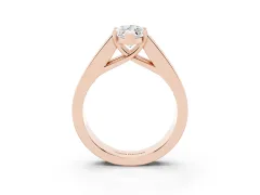 Marquise Cut Diamond Solitaire Ring Set in Rose gold with Channel-Set Accent Stones and Prong Setting