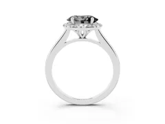 Fancy Black Oval Cut Diamond Halo Engagement Ring Set in Silver with Pavé Band and Rising Shoulders