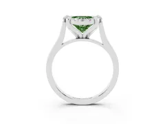 Fancy Green Heart Cut Diamond Cluster Halo Solitaire Ring Set in Platinum with Prong Setting