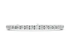 Round Cut Diamond Flexible Tennis Bracelet Set in Silver with Four-Prong Setting and Box Clasp