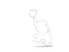 Elephant Heart Pendant Set in Silver with Polished Finish