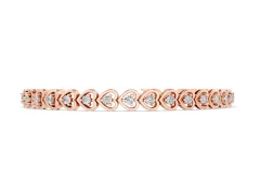 Heart Shape Diamond Tennis Bracelet Set in Rose gold with Channel Setting and Prong-Set Stones