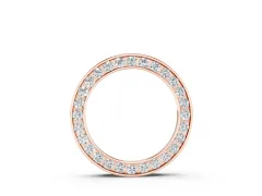 Round Diamond Channel Set Circle Pendant Set in Rose gold with Continuous Stone Ring