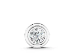 Round Diamond Pendant Set in Silver with Protective Bezel