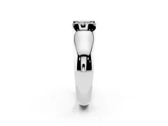 Fancy Black Princess Cut Diamond Bezel Solitaire Ring Set in Silver with Wide Band