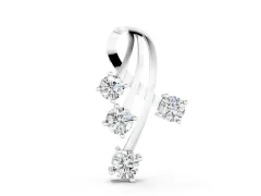 Four-Stone Round Diamond Pendant Set in White gold with Curved Prong Setting