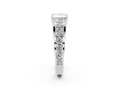 Princess Cut Diamond Pavé Engagement Ring Set in Platinum with Prong Setting