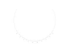 Round Diamond Station Necklace Set in White gold with Round Bezels on Cable Chain