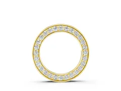Round Diamond Pavé Circle Pendant Set in Yellow gold with Polished Edges